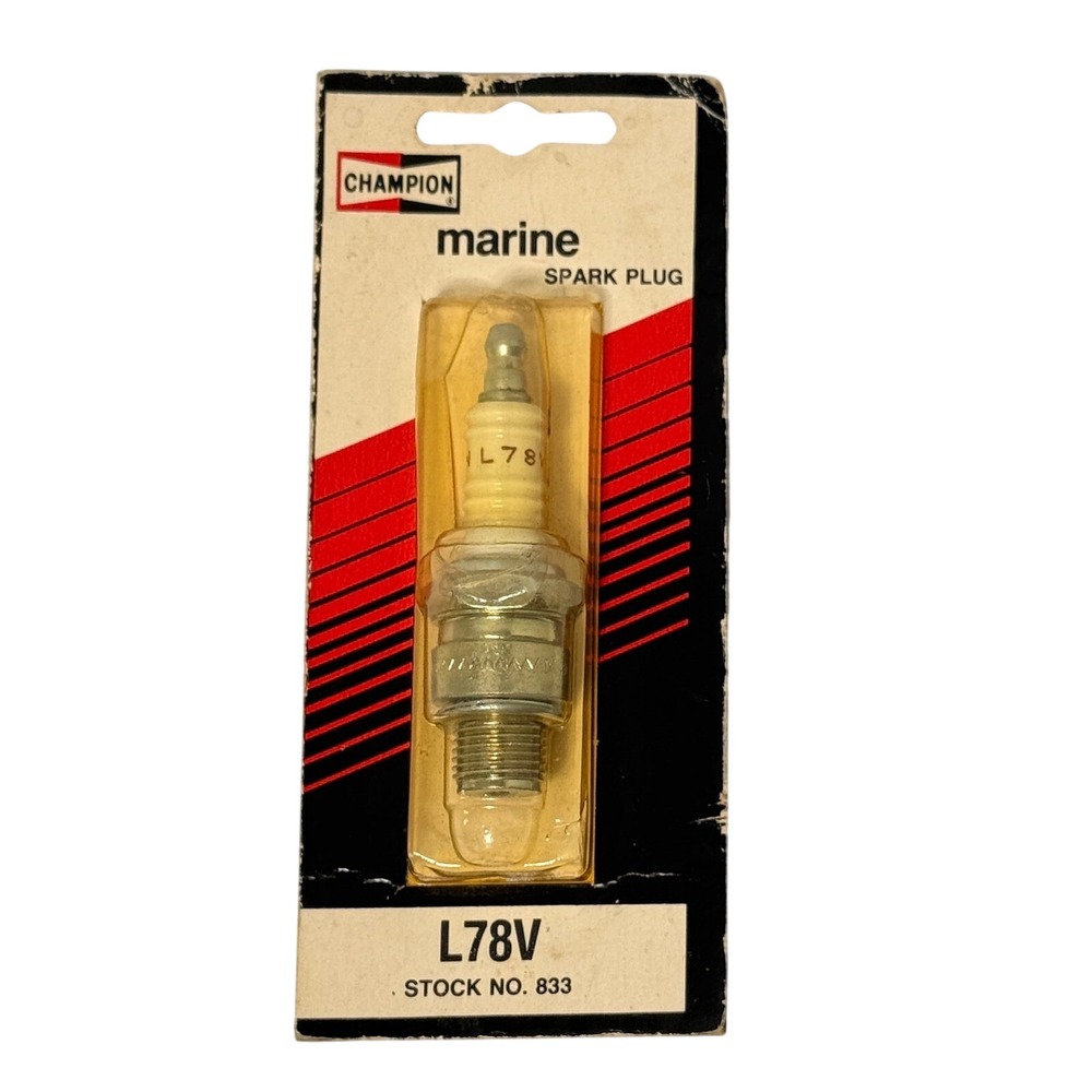 Champion Marine Spark Plug L78V Stock No 833 Vintage 1983 New Old Stock NOS USA